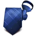 Corbata de cremallera a cuadros azules para hombre, corbata estrecha de 6 cm para boda y trabajo. - Y6218 (Azul Cuadros)