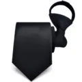 Corbata negra con cremallera para hombres, corbata fácil para bodas y negocios formales. - Negro liso Y6217