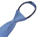 Corbata con cremallera azul 6cm estilo estrecho preanudada fácil hombre boda formal - Y6212 (Tela con Brillo Azul)