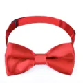 Kids red solid color bow tie adjustable strap cute formal bowknot for children events - Burgundy (Individually Packed)