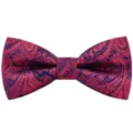 Nœud papillon bordeaux motif cachemire pour homme, accessoire chic pour mariage et fête. - Bordeaux