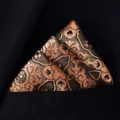Heren pochet zwart koper jacquard pak zakdoek formele stijl elegante accessoire - X8901 (Vintage Barok)