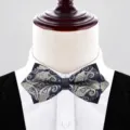 Herren spitz geformte Paisleys Schleife für Hochzeitsanzug, elegante blaue Bräutigam Fliege. - Braun Gelb Blumen (P6013)