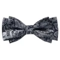 Black gray paisley pattern men's bow tie retro style elegant gentleman formal neckwear - Bow Tie(L8061) / Black and Gray