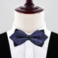 Blue grid pointed bow tie men wedding suit stylish tuxedo accessory formal wear necktie - British Blue Purple (P6001)