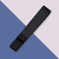 Schwarze Edelstahl Krawattenklammer und Geldklammer, minimalistisches Herrendesign. - Krawattenklammer / Schwarzer Spiegel