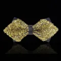 Goldener Kristall Strass Herren Fliege glänzender Diamant Schleife Party Hochzeit Variante - Goldgelb