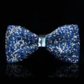 Elegante Herren Strass Fliege blaue Kristalle glitzernde Hochzeitsfeier Halsbekleidung - Saphirblau