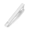 Silver men's tie clip with geometric Greek key cutout design for formal business suits. - Geometric Pattern Style(Z5021) / Silver