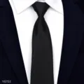 Classic black zipper necktie for men, business formal wear easy wear free knot tie. - Y8703 Black Smooth Finish