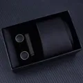 Men's black tie gift set including zipper necktie, cufflinks, tie clip, and pocket square. - Zipper 6cm Narrow KH6R6007-3