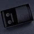 Mens black tie gift set including necktie pocket square cufflinks and tie clip box. - Zipper 6cm Narrow KH6R6041-3