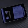 Men's blue silk tie gift set with pocket square, cufflinks and tie clip in elegant box. - Zipper 6cm Narrow KH6R6042-3