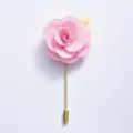 Broche de revers en tissu camelia rose elegante pour decoration de costume de mariage - Rose