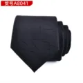 Men's classic 8cm black business necktie with subtle geometric texture for formal wear. - Black Irregular Pattern