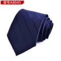 Herren dunkelblaue gestreifte Krawatte formelle Business Hochzeit klassisch elegant - Tiefblau gestreift