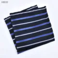 Heren pak pochette blauwe strepen, klassieke zakdoek voor huwelijk en zakelijke kleding. - Gestreepte Borstzakdoek (X8033)