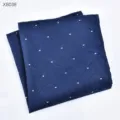 Heren blauwe golfpatroon mooie pochette zakdoek voor pak borstzak formele accessoire. - Gestreepte Borstzakdoek (X8038)