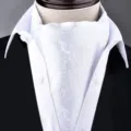 Men's White Paisley Ascot Tie Vintage Neck Scarf Cravat for Suit Wedding Business. - X9116