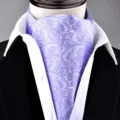 Men's purple paisley ascot cravat vintage necktie wedding formal wear suit accessory - X9118