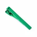 Elegant glossy green metal tie clip for men, perfect for business suits and formal events. - Green