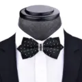 Herren schwarze spitz zulaufende Kristall Fliege fur formelle Anzuge Hochzeit Tuxedo stilsicher. - T6010