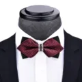Herren rote strukturierte Schleife mit Strassstein Mitte Detail fur formelle Hochzeitsanzuge. - T6037