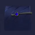 Gunmetal tone metal tie clip with blue square crystal stone for men business formal suit - Z1135-5 Gunmetal Black with Blue Rhinestones