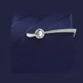 Silver metal tie clip with square crystal rhinestone, elegant men business suit accessory length 5.6cm - Z1132-1 Silver with White Rhinestone