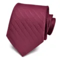 Men's 8cm Burgundy Striped Tie Formal Business Wedding Groom Necktie Classic Style - Burgundy Striped
