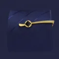Golden tie clip with black stone and rhinestones, elegant men's suit accessory variant. - Z1133-2 Gold with Black Rhinestones