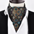 Men retro geometric ascot tie vintage cravat for wedding business suit neckwear apparel - X910