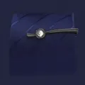 Men's Gun Black Square Crystal Tie Clip Metal Business Formal Suit Accessories 5.6cm - Z1135-1 Gunmetal Black with White Rhinestones