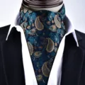 Men's silk feel paisley ascot tie retro classic neckerchief for business suit wedding party. - X9122