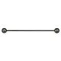 Detail van zwarte metalen kraagspeld, rechte staaf met ronde ballen voor herenhemd. - Gunmetal zwart | Z3233