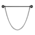 Détail de chaîne de col de chemise en métal noir, chaînes suspendues, finition électrolytique. - Noir fusil - chaîne simple | Z3233-1L