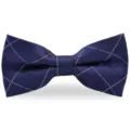 Nœud papillon à carreaux bleu marine pour homme, motif géométrique classique et élégant. - Bleu foncé