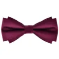 Noeud papillon bordeaux double couche tête plate homme mariage affaires accessoire - Bordeaux