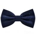 Noeud papillon bleu marine pour homme, design plat double couche élégant pour mariage. - Bleu foncé