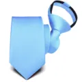 Corbata con cremallera azul claro para hombre, corbata fina 6cm de tela de alta densidad, fácil usar - Y6228 (Azul Claro Rayado)