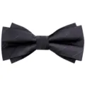 Nœud papillon noir classique à double couche pour homme mariage d'affaires élégant - Noir