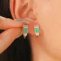 Cute enamel pencil stud earrings for back to school, creative cartoon drop jewelry for daily wear. - Earrings / 04 Green (0887)