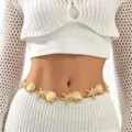 Bohemian starfish shell metal waist chain beach resort dress accessory jewelry variant - Artificial Pearl Starfish Shell Style (1257)
