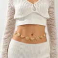 Gold seashell waist chain for women bohemian beach vacation metal belly chain body jewelry. - Shell And Starfish Style (F26)