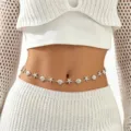Bohemian silver starfish seashell waist chain belly beach body jewelry for women summer. - Starfish Shell Charms Style (7962)