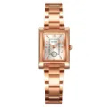 Orologio donna SKMEI al quarzo quadrato retro oro rosa cinturino in acciaio modello SKU. - Cassa Oro Rosa Quadrante Argento