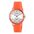Orologio al quarzo SKMEI cinturino silicone arancione quadrante argento uomo donna moda - Rosso Arancio Trasparente