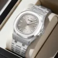 SKMEI Orologio al Quarzo da Uomo in Acciaio Inossidabile Lusso Business Impermeabile - Quadrante Grigio Argento / Argento