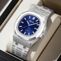 SKMEI montre quartz homme bracelet acier inoxydable affaires casual etanche pour homme - Cadran Bleu Roi / Argent