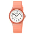 Orologio al quarzo minimalista SKMEI con cinturino in silicone arancione e impermeabilità 50M. - Rosso Traslucido